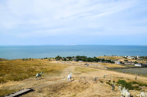 The landscape at the Cossack village, a museum Ataman. Taman, Krasnodar Krai, Russia