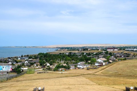 The landscape at the Cossack village, a museum Ataman. Taman, Krasnodar Krai, Russia