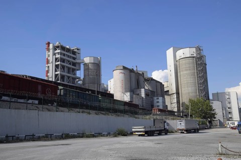 Novorossiysk, Russia - July 8, 2018: A large cement plant Verkhnebakansky cement plant