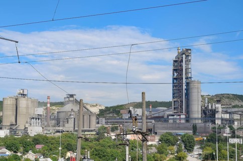 A large cement plant. Verkhnebakansky cement plant. Krasnodar, Russia