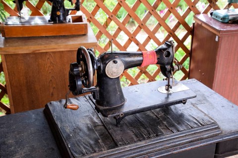 The old manual sewing machine. Taman, Krasnodar Krai, Russia