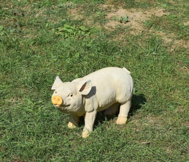 Plastic toy pig. Taman, Krasnodar Krai, Russia