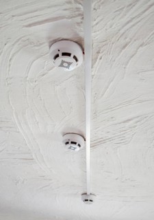 Fire alarms on the ceiling. Fire safety. Taman, Krasnodar Krai, Russia