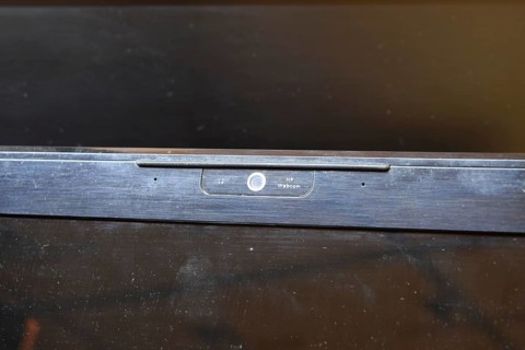 Web camera, attached to the monitor. Atyrau, Kazakhstan