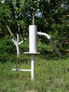 Hand pump leading to an artesian well. Atyrau, Kazakhstan