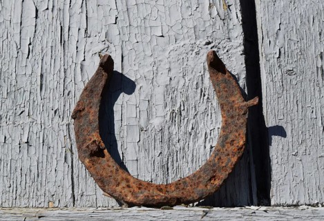 Old rusty horseshoe. Atyrau, Kazakhstan