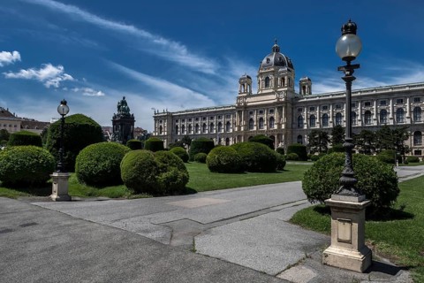 Historic Building Of The Museum Of Natural History Beneath The Sculpture And Memorial For Empress