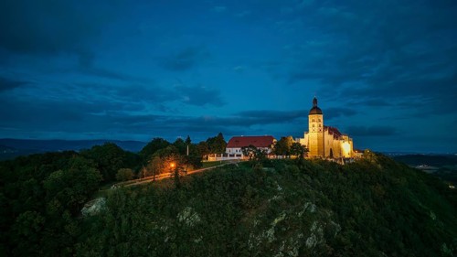 The pilgrimage church of the Assumption of the Virgin Mary stands majestically on the Bogenberg,