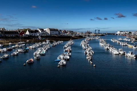 Harbor And Fishing Boats Of Finistere City Guilvinec At The Coast Of Atlantic In Brittany, France