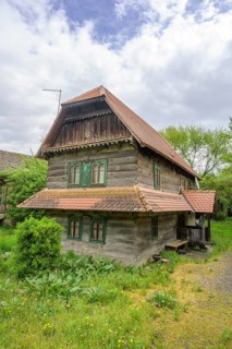 Old wooden house in Stork Village, Cigoc, Sisak-Moslavina County, Croatia