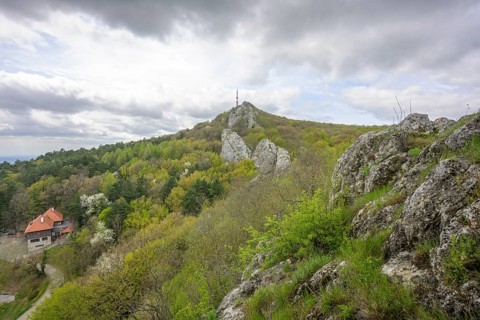 View from the castle ruins of Kalnik over the rocky ridge, Comuna Kalnik, Koprivnica-Križevc