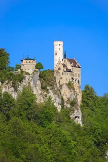 Lichtenstein Castle, fairytale castle of Württemberg, romantic fairytale castle on the eaves of the