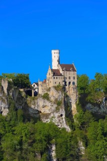 Lichtenstein Castle, fairytale castle of Württemberg, romantic fairytale castle on the eaves of the