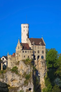 Lichtenstein Castle, fairytale castle of Württemberg, romantic fairytale castle on the eaves of the