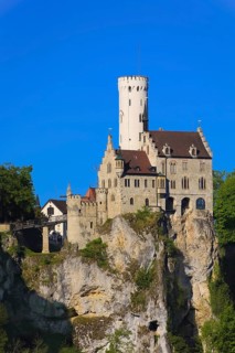 Lichtenstein Castle, fairytale castle of Württemberg, romantic fairytale castle on the eaves of the