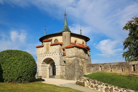 Augustenturm, Lichtenstein Castle, fairytale castle of Württemberg, romantic fairytale castle on