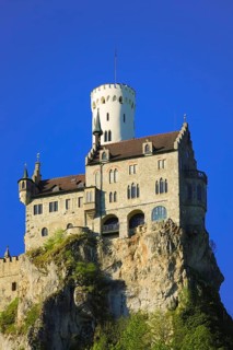 Lichtenstein Castle, fairytale castle of Württemberg, romantic fairytale castle on the eaves of the