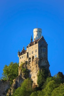 Lichtenstein Castle, fairytale castle of Württemberg, romantic fairytale castle on the eaves of the