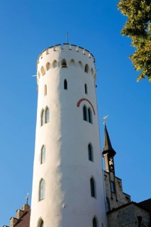 Lichtenstein Castle, fairytale castle of Württemberg, romantic fairytale castle on the eaves of the