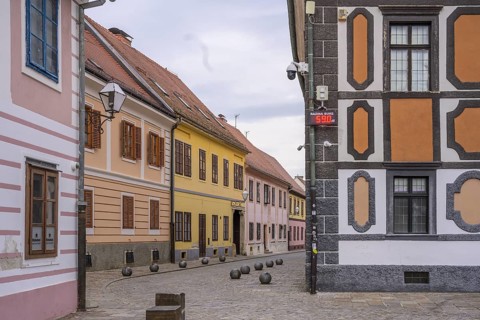 Alley in the old town centre of Varaždin, Varaždin County, Croatia