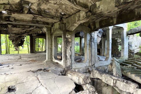 Destroyed Polish ammunition depot, ruin, Westerplatte, Gdansk, Gdansk, Poland