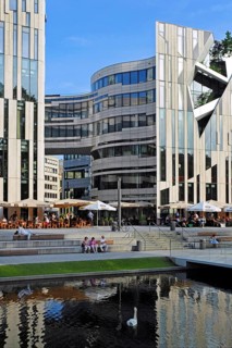 Kö-Bogen, modern architecture in urban renewal project, Düsseldorf, Rhineland, North
