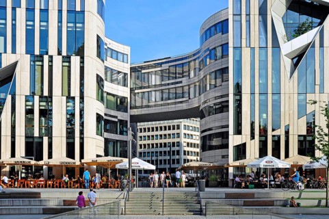Kö-Bogen, modern architecture in urban renewal project, Düsseldorf, Rhineland, North