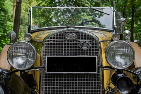 Vintage car model Ford A Roadster, front view, North Rhine-Westphalia, Germany