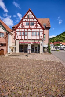 Starkenburg Passage, shopping centre, pedestrian zone, half-timbered houses, general architecture,