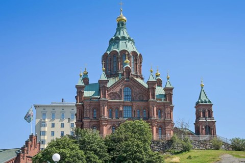 Uspenski Cathedral, Pormestarin Channel, Old Town, Helsinki, Finland