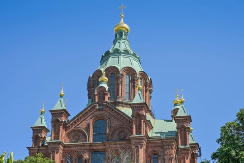 Uspenski Cathedral, Pormestarin Channel, Old Town, Helsinki, Finland