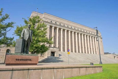Sculpture Pehr Evind Svinhufvud, National Parliament, Eduskuntatalo Parliament Building,