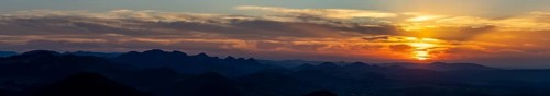 Sunset, view from Wisenberg over the Jura into Alsace, Wisen, Solothurn, Switzerland