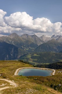 View from Cuolm da Vi to three thousand metre peaks of the Cristallina with Piz Cristallina and Piz