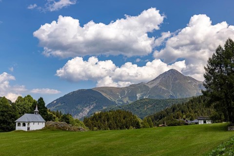 Caplutta S. Leci, chapel in the Surselva, Tujetsch, Sedrun, Graubünden, Switzerland