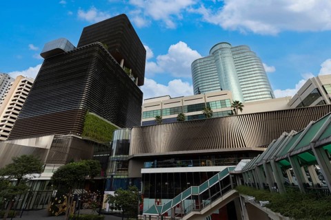 Thailand, Bangkok downtown business and financial district panoramic skyline