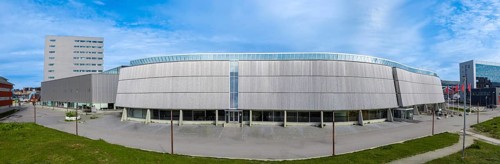 Panoramic view of Greenland capital Nuuk downtown city center
