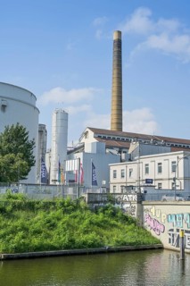 Neukölln district heating plant, Weigandstraße, Neuköllner Schifffahrtskanal, Neukölln, Berlin,