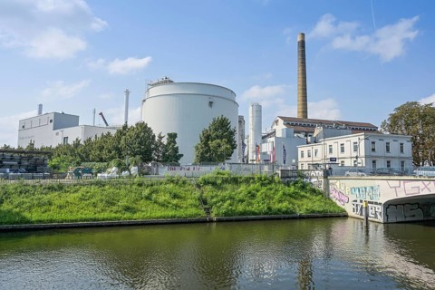Neukölln district heating plant, Weigandstraße, Neuköllner Schifffahrtskanal, Neukölln, Berlin,