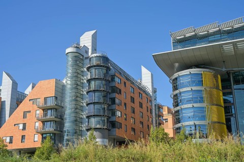 Residential and office buildings, Tilla-Durieux-Park, Potsdamer Platz, Tiergarten, Mitte, Berlin,