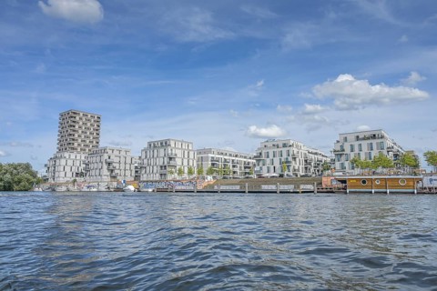 Havel, new buildings, residential tower, residential buildings, Waterkant, Wasserstadt, Daumstraße,
