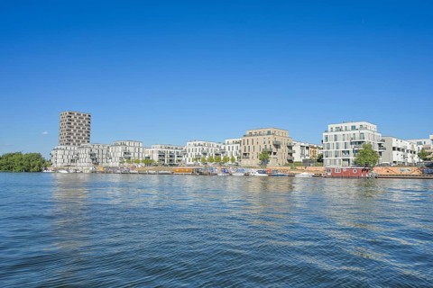 Havel, new buildings, residential tower, residential buildings, Waterkant, Wasserstadt, Daumstraße,