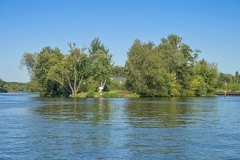Havel, Haveleck, peninsula, Haselhorst, Spandau, Berlin, Germany