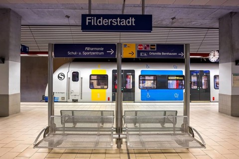Deutsche Bahn DB Regio class 430 S-Bahn Stuttgart train at Filderstadt station, Germany