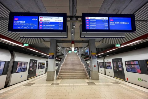 Deutsche Bahn DB Regio class 430 S-Bahn Stuttgart trains at Filderstadt station, Germany
