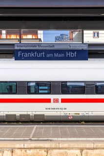 Deutsche Bahn DB ICE high-speed train at Frankfurt Central Station, Germany