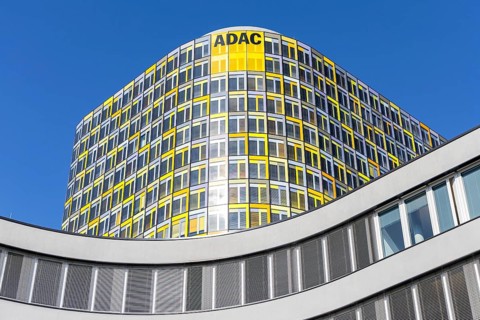 ADAC headquarters modern architecture building in Munich, Germany