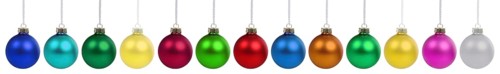 Christmas Christmas baubles Christmas decoration colourful baubles ball banner in a row