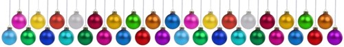 Christmas baubles with Christmas decorations banner colours collection many baubles decoration
