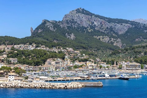 Port de Soller on Majorca holidays by the sea travel mountains landscape in Port de Sóller, Spain
